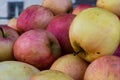 Bunch Apples Yellow Red Daytime Farmer Market Texture Royalty Free Stock Photo