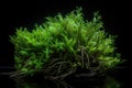 bunch of aquatic plants and seagrasses placed on a black background