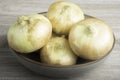 Authentic Sweet Southern White Onions On A Ceramic Bowl Royalty Free Stock Photo