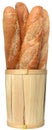 A bunch of baguette bread