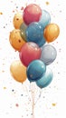 Bunch of balloons for birthday and party. Balloon in cartoon style. Royalty Free Stock Photo