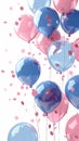 Bunch of balloons for birthday and party. Balloon in cartoon style. Royalty Free Stock Photo