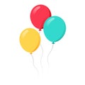 Bunch of balloons in cartoon flat style Royalty Free Stock Photo