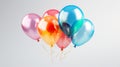 A joyful celebration with colorful balloons floating in the air