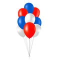 Bunch of balloons, red, blue and white