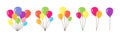 Bunch balloons set bunches groups cartoon vector