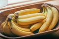 A bunch of bananas in a basket
