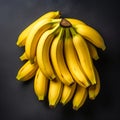 a bunch of bananas on a gray background