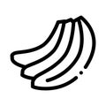 Bunch of bananas icon vector outline illustration