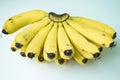 Bunch of bananas isolated with clipping path and full depth of field on white background Royalty Free Stock Photo