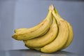 Bunch bananas isolated on grey white background