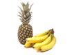 Bunch Of Bananas And Pineapple Royalty Free Stock Photo