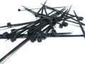 Bunch of Black Cable Ties Isolated on White Background Royalty Free Stock Photo