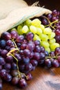 Bunch black and green grapes Royalty Free Stock Photo