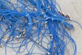 Bunch of blue cables with connectors Royalty Free Stock Photo