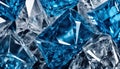 A bunch of blue crystals in a pile
