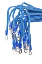 Bunch of blue electric wires with terminals Royalty Free Stock Photo