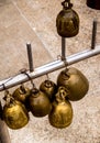 Bunch of brass bell in the temple