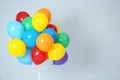 Bunch of bright balloons and space for text