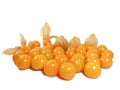 Bunch of bright yellow ripe Cape gooseberries Royalty Free Stock Photo