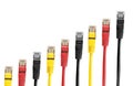 Bunch of brightly coloured ethernet network cables. Royalty Free Stock Photo