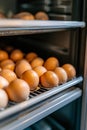 A bunch of brown eggs sitting on top of a rack in an oven Royalty Free Stock Photo