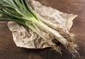 Bunch of calÃÂ§ots on wooden table