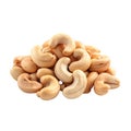 Bunch of cashews on cutout PNG transparent background. Generative AI