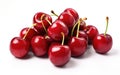 A Bunch of Cherries on a White Surface -Generative Ai Royalty Free Stock Photo