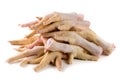 Bunch of chicken feet isolated on white background Royalty Free Stock Photo