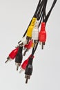 Bunch of chinch cables Royalty Free Stock Photo