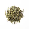 A bunch of chinese green tea, isolated on a white background, close up. Royalty Free Stock Photo