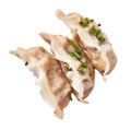 Bunch of chinese gyoza isolated on a white background