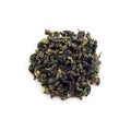 A bunch of chinese oolong tea, Tie Guan Yin isolated on a white background, close up. Royalty Free Stock Photo