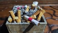 a bunch of cigarette butts in an ashtray & x28;2& x29; Royalty Free Stock Photo