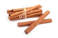 Bunch of cinnamon sticks isolated on white Royalty Free Stock Photo