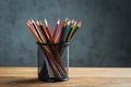 Bunch of color pencils in a stand Royalty Free Stock Photo