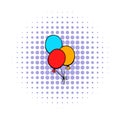 Bunch of colored baloons icon, comics style Royalty Free Stock Photo