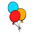 Bunch of colored baloons icon, icon cartoon