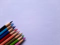 Bunch of colored pencils with white background Royalty Free Stock Photo