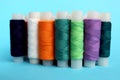 A bunch of colored sewing threads for a seamstress