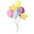 Bunch of colorful bright balloon for birthday party