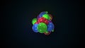 Bunch of colorful chaotic spheres. Computer generated abstract form of large and small balls. 3d rendering background