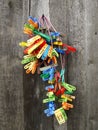 bunch of colorful cloth pegs Royalty Free Stock Photo
