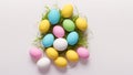 A Bunch Of Colorful Easter Eggs In A Nest Royalty Free Stock Photo