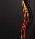 Bunch of colorful electrical telecommunication wire close-up. Telecommunication internet cable network and computer system. On Royalty Free Stock Photo