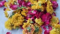 Bunch of colorful Indian flowers.