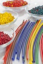 Bunch of colorful plastic tubes Royalty Free Stock Photo