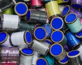 A bunch of colorful threads on the reels Royalty Free Stock Photo