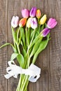 Bunch of colorful tulips for mothers day, valentines d